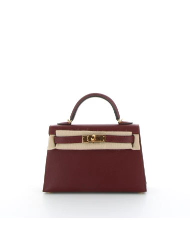 Hermès sac Kelly 20 Rouge H veau madame finition dorée