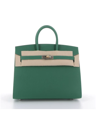 Hermès Birkin 25 vert moyen epsom finition electrum